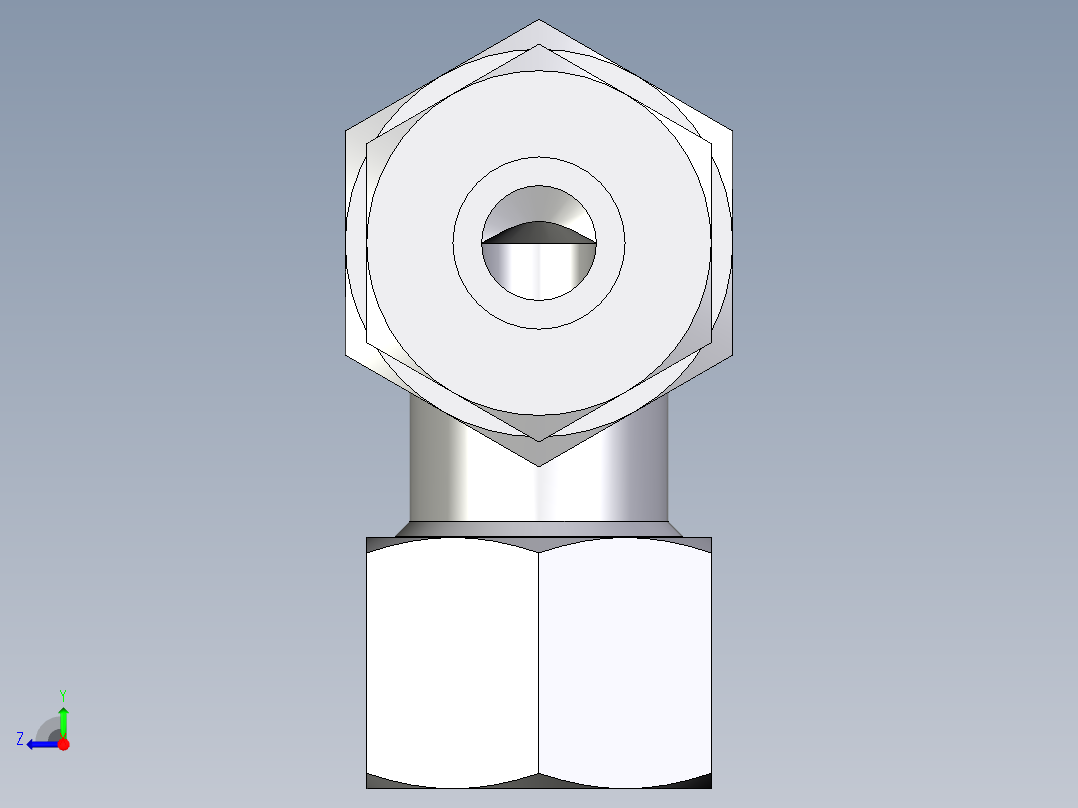 卡套式工业通用硬管接头EO_Bulkhead_elbow_WSV12SCF右视图