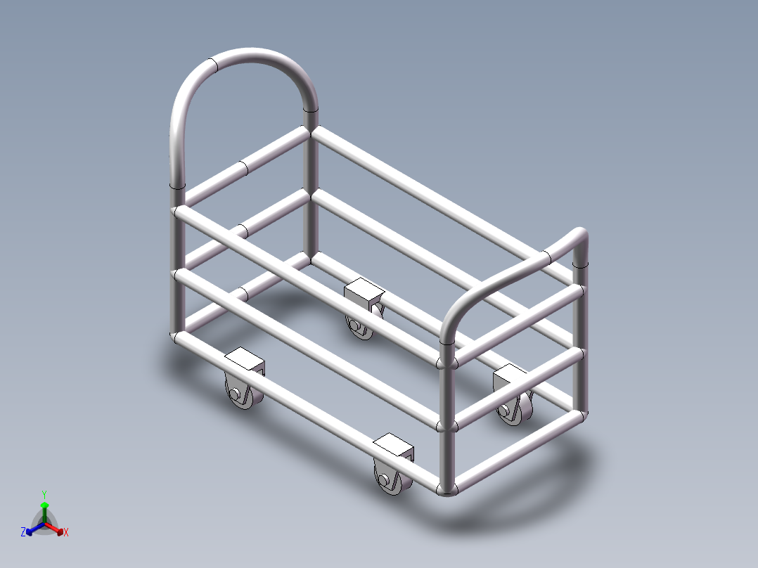 手推车正等轴测图