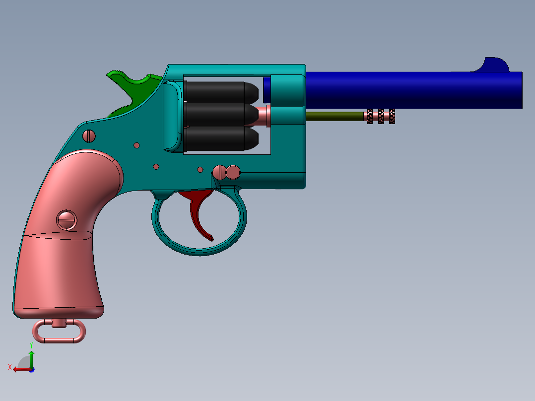 完整结构的45式手枪后视图