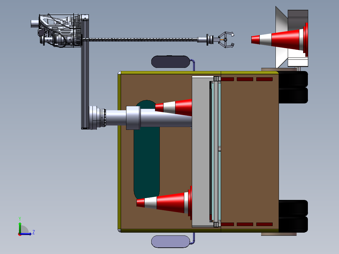 路锥收放机左视图