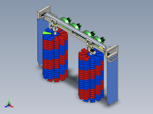 洗车机竖刷结构三维模型