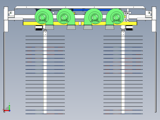 洗车机竖刷结构三维模型后视缩略图