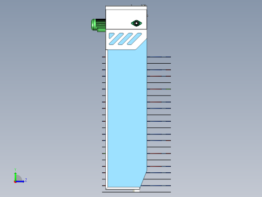 洗车机竖刷结构三维模型左视缩略图
