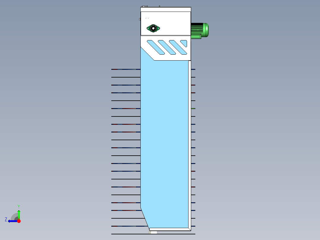 洗车机竖刷结构三维模型右视图