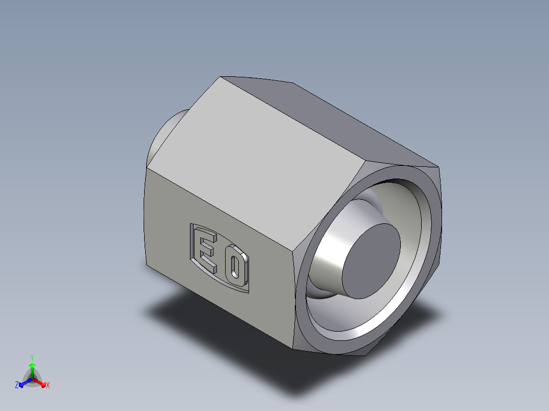 卡套式工业通用硬管接头EO_Blanking_plug_with_nut_for_cones_VKAM06LCF正等轴测图