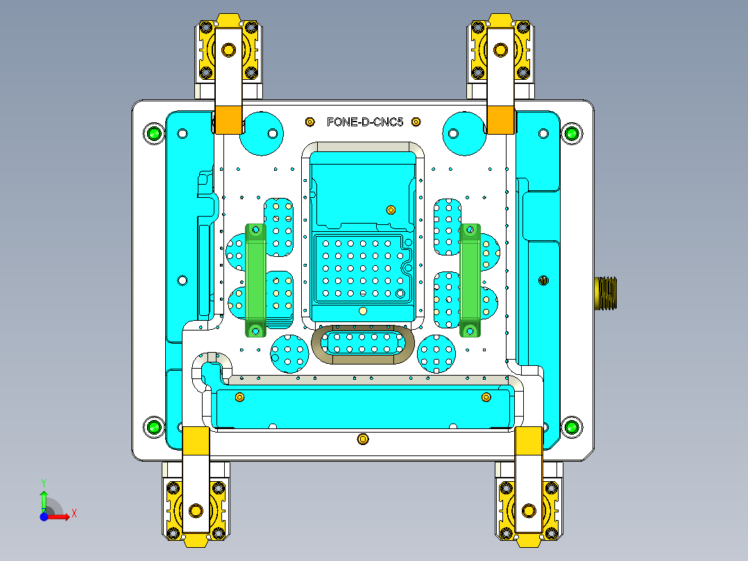 FONE-D-CNC5笔记本CNC工装夹具三维模型-1114前视图