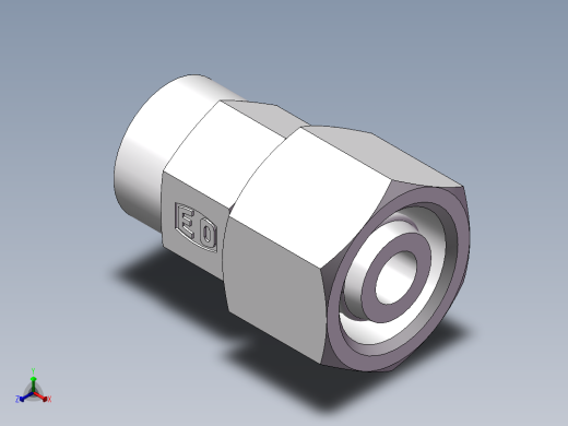 压力表接头-带螺母、7BD-04-20GDK+S正等轴测缩略图