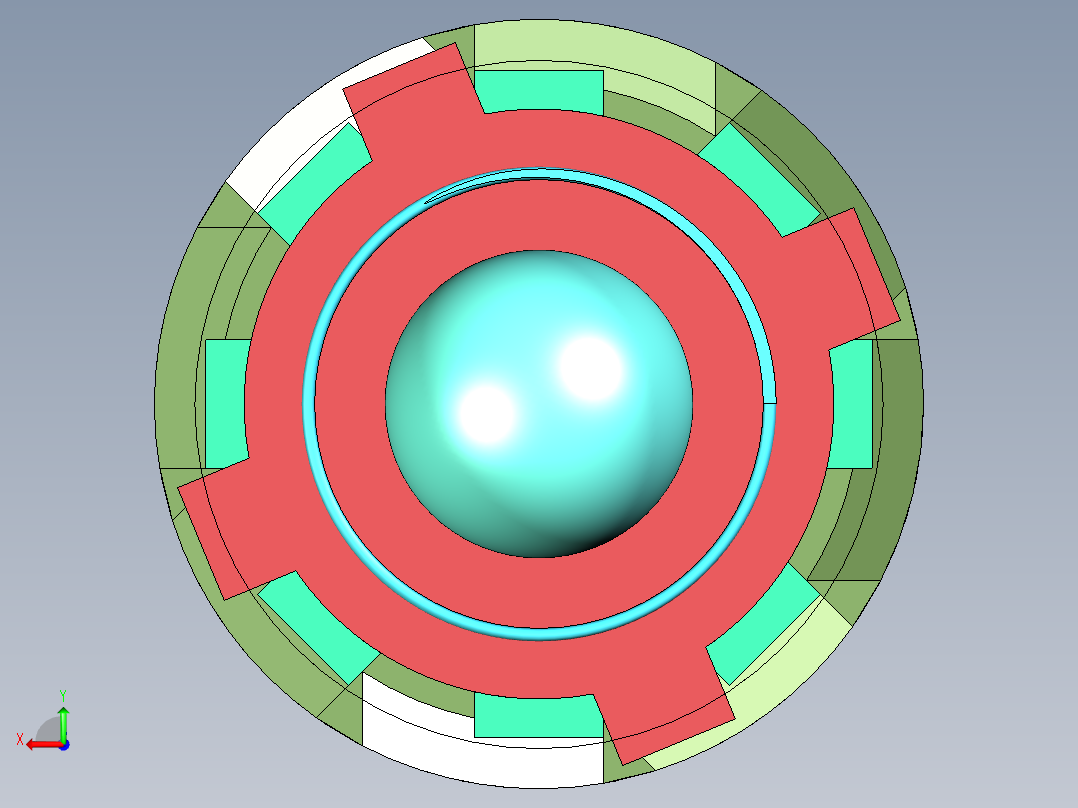 弹簧式自锁结构后视图