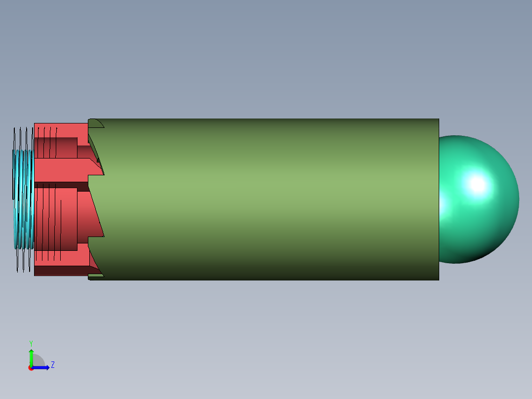 弹簧式自锁结构左视图