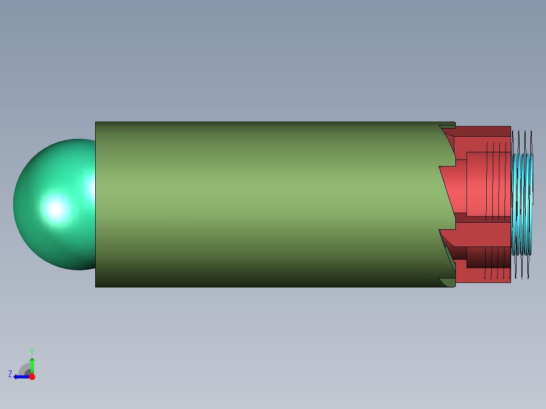 弹簧式自锁结构右视图