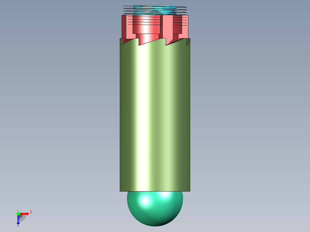 弹簧式自锁结构俯视图