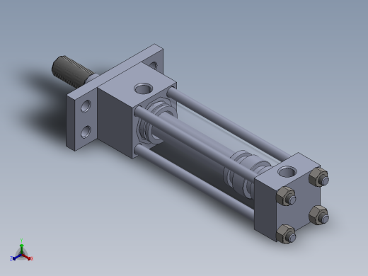 拉杆液压缸（带前安装）40x25x100毫米