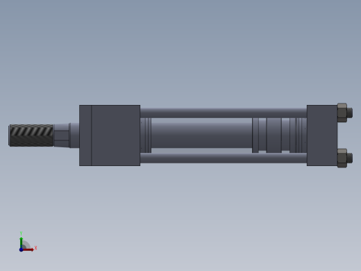 拉杆液压缸（带前安装）40x25x100毫米前视缩略图