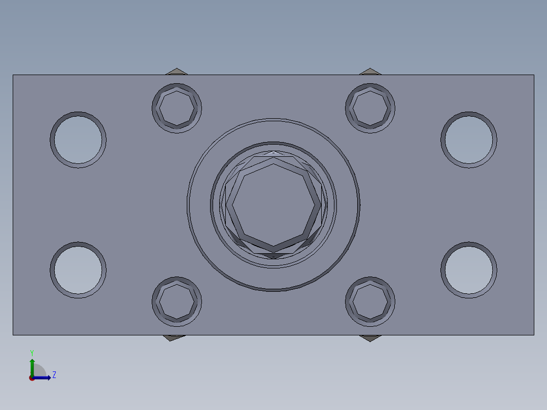 拉杆液压缸（带前安装）40x25x100毫米左视图