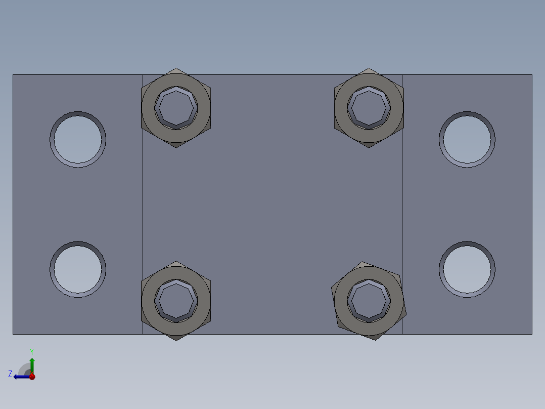 拉杆液压缸（带前安装）40x25x100毫米右视图