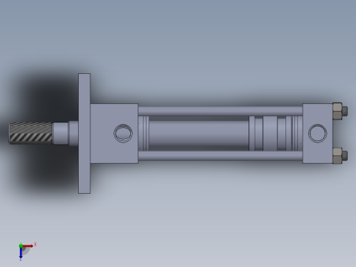 拉杆液压缸（带前安装）40x25x100毫米俯视缩略图