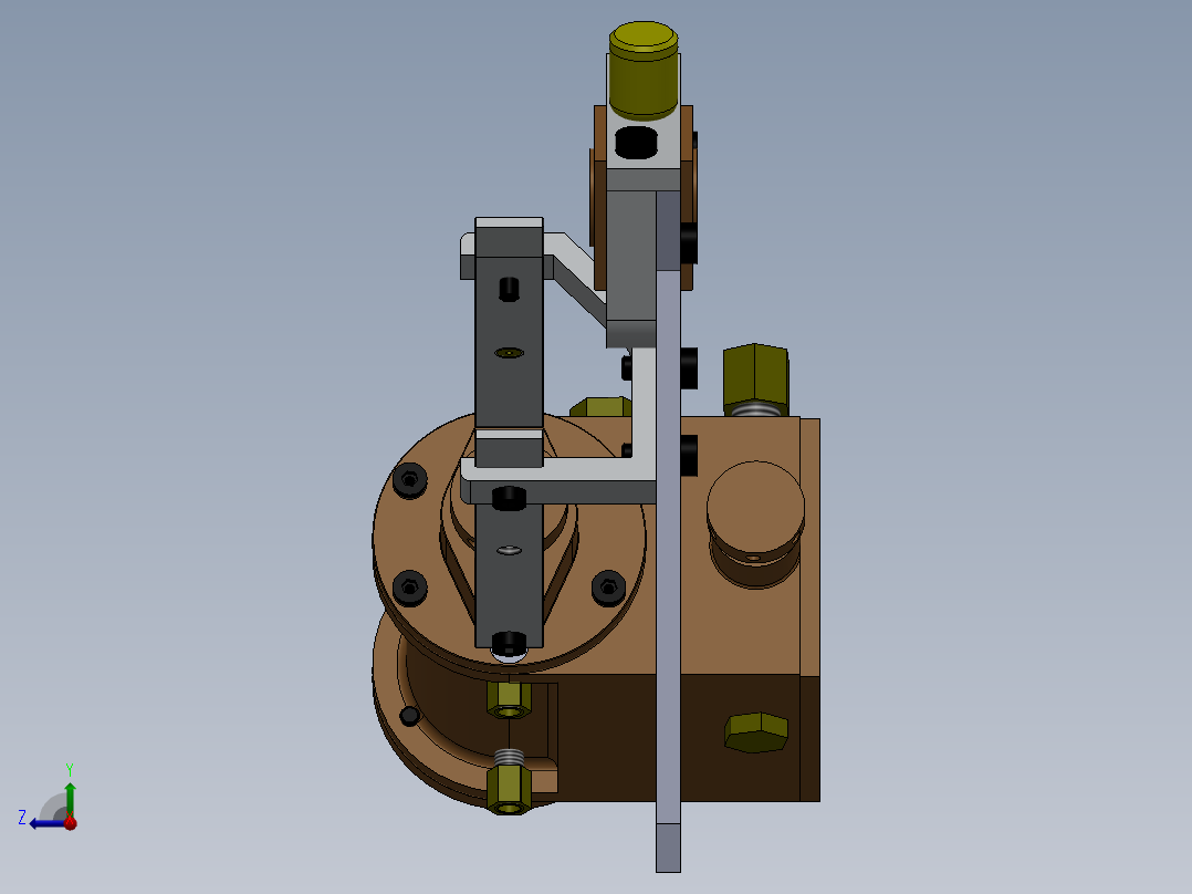 明轮船汽缸蒸汽机a-2x1-cylinder-steam-engine-模型格式为 -SW IGS右视图