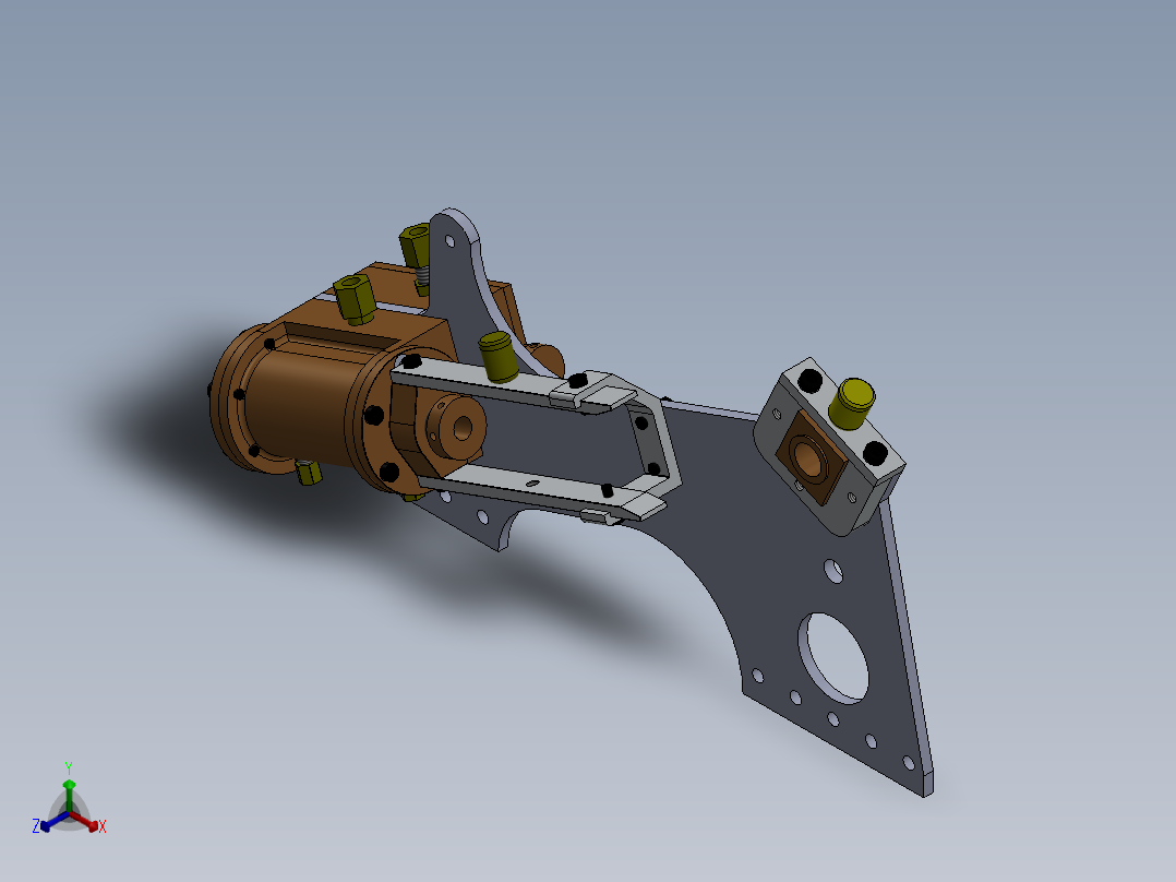 明轮船汽缸蒸汽机a-2x1-cylinder-steam-engine-模型格式为 -SW IGS正等轴测图