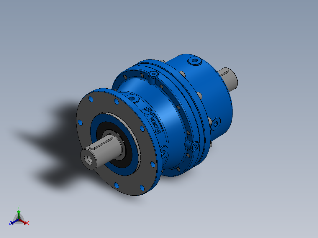 行星齿轮箱 R1EL 001A 3.52Y C038 M1 F10a C38x58 B5正等轴测图