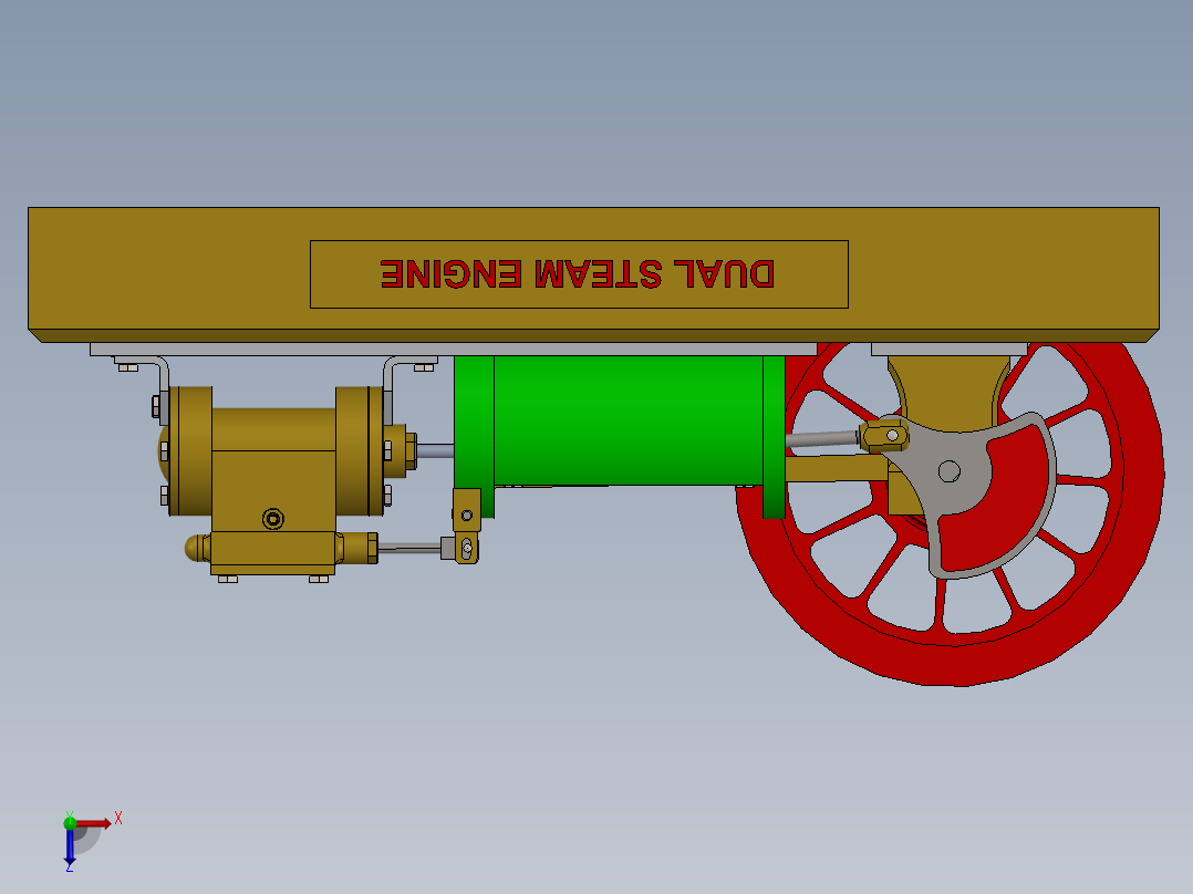 蒸汽机dual-steam-engine-2832-模型格式为 f3d sw俯视图