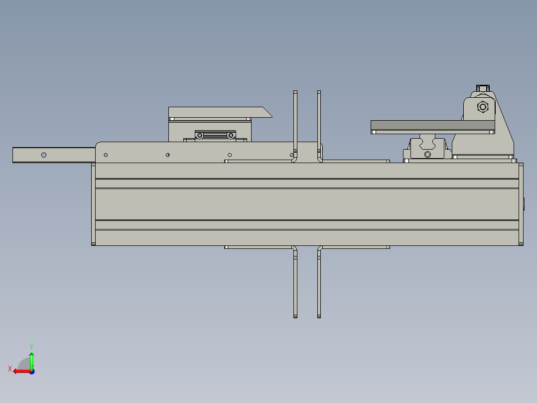 分流-阻挡机构后视图