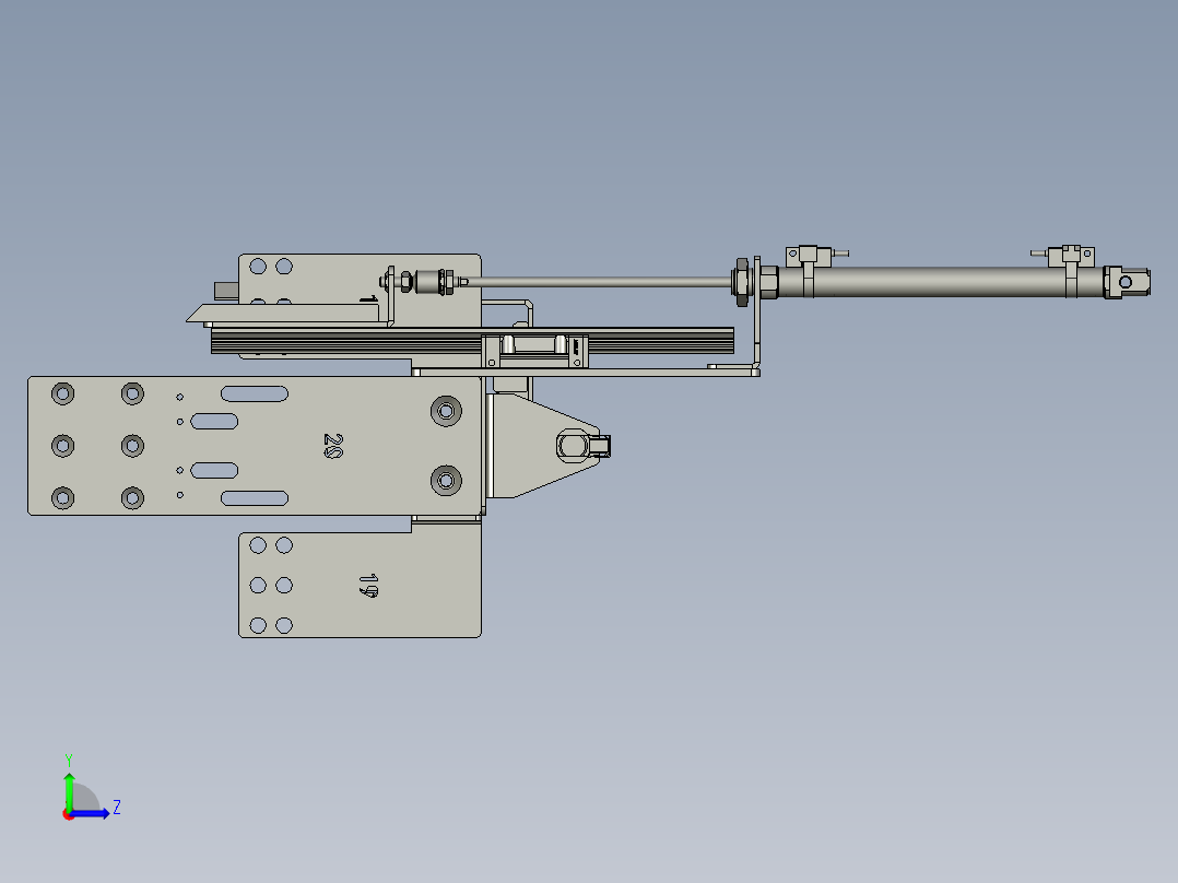 分流-阻挡机构左视图