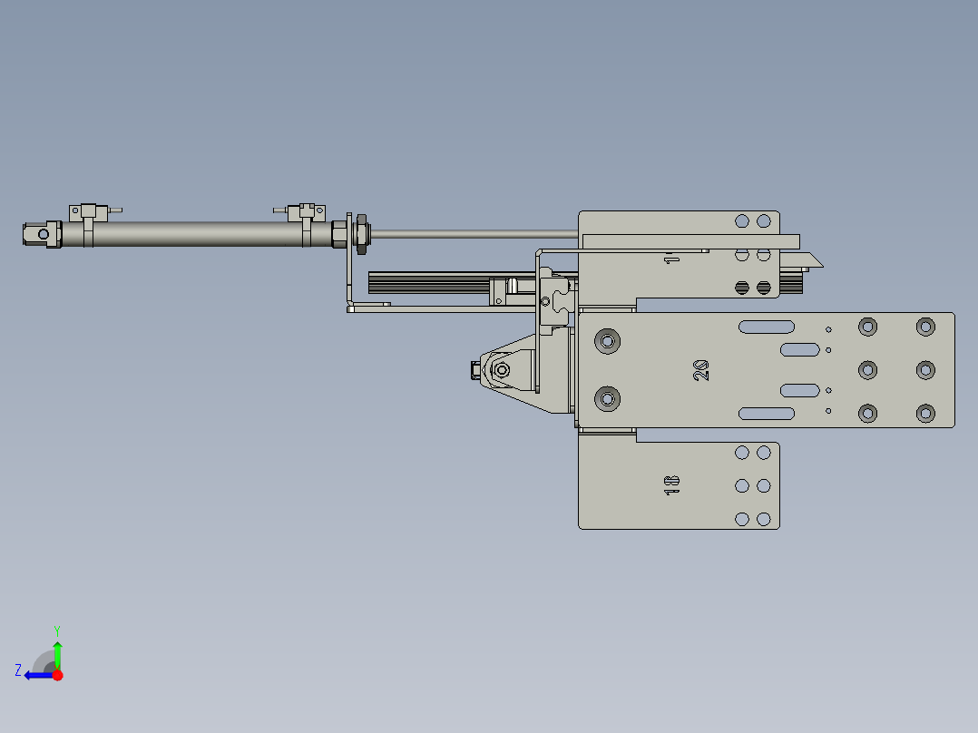 分流-阻挡机构右视图