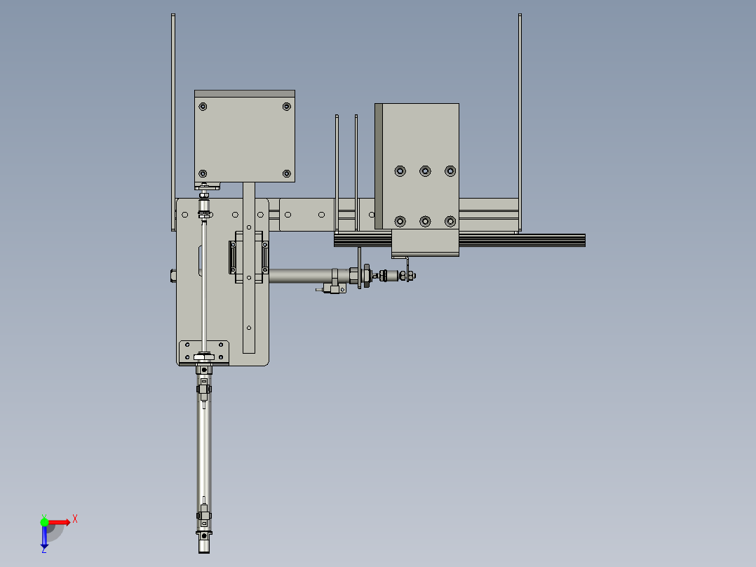 分流-阻挡机构俯视图