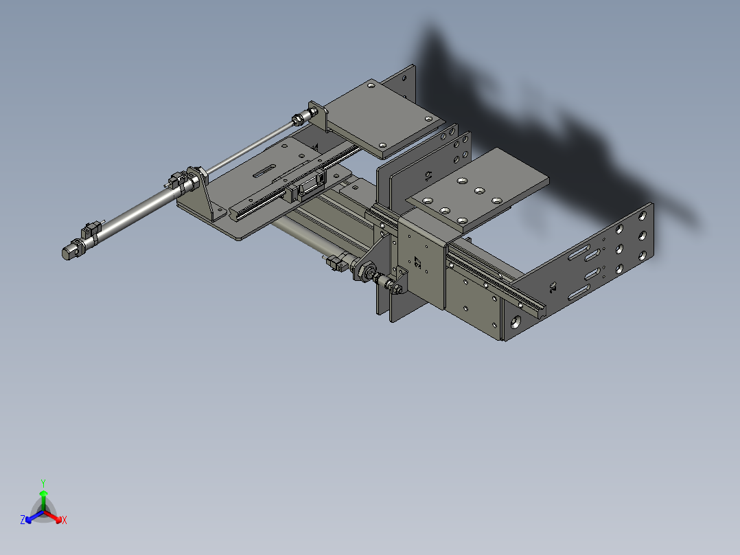 分流-阻挡机构正等轴测图