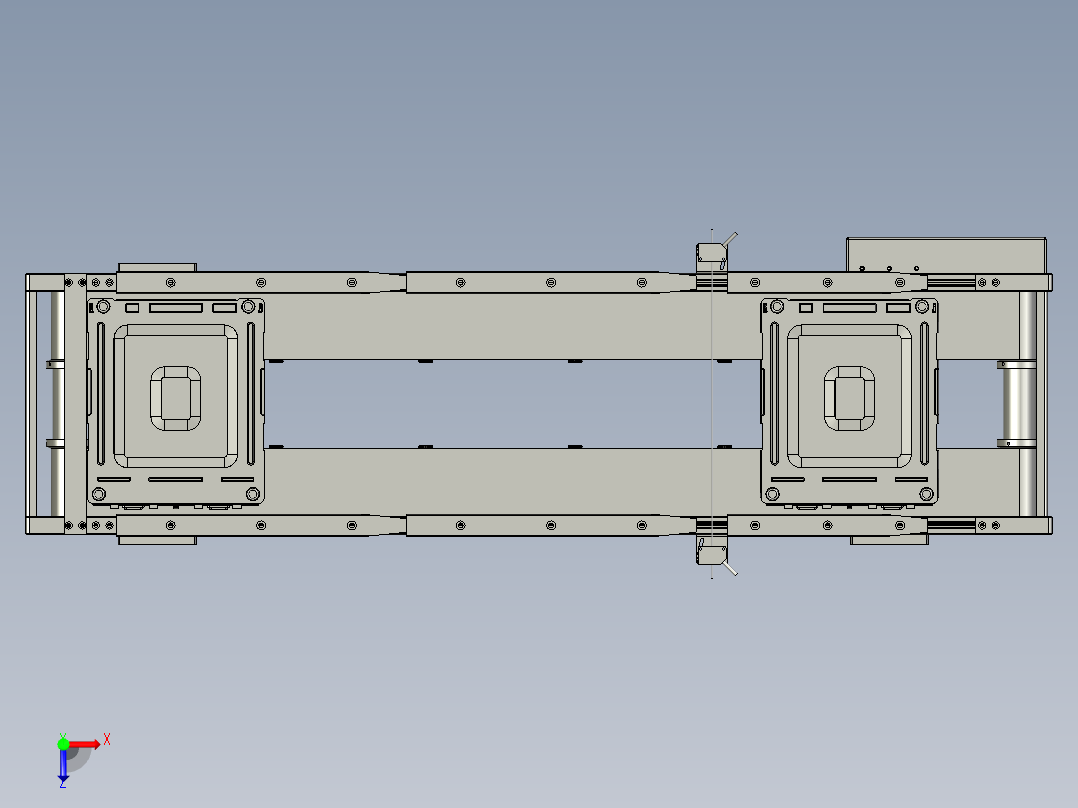 二次定位功能的电芯输送装置俯视图