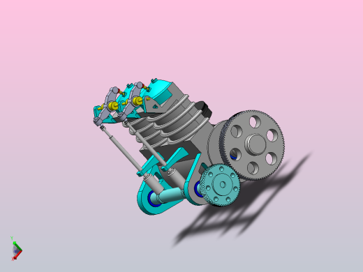 双缸内燃机内部演示结构