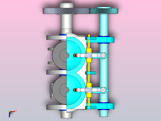 双缸内燃机内部演示结构俯视缩略图