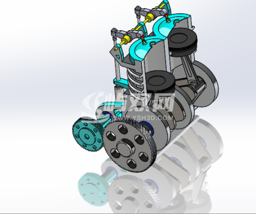 双缸内燃机内部演示结构缩略图