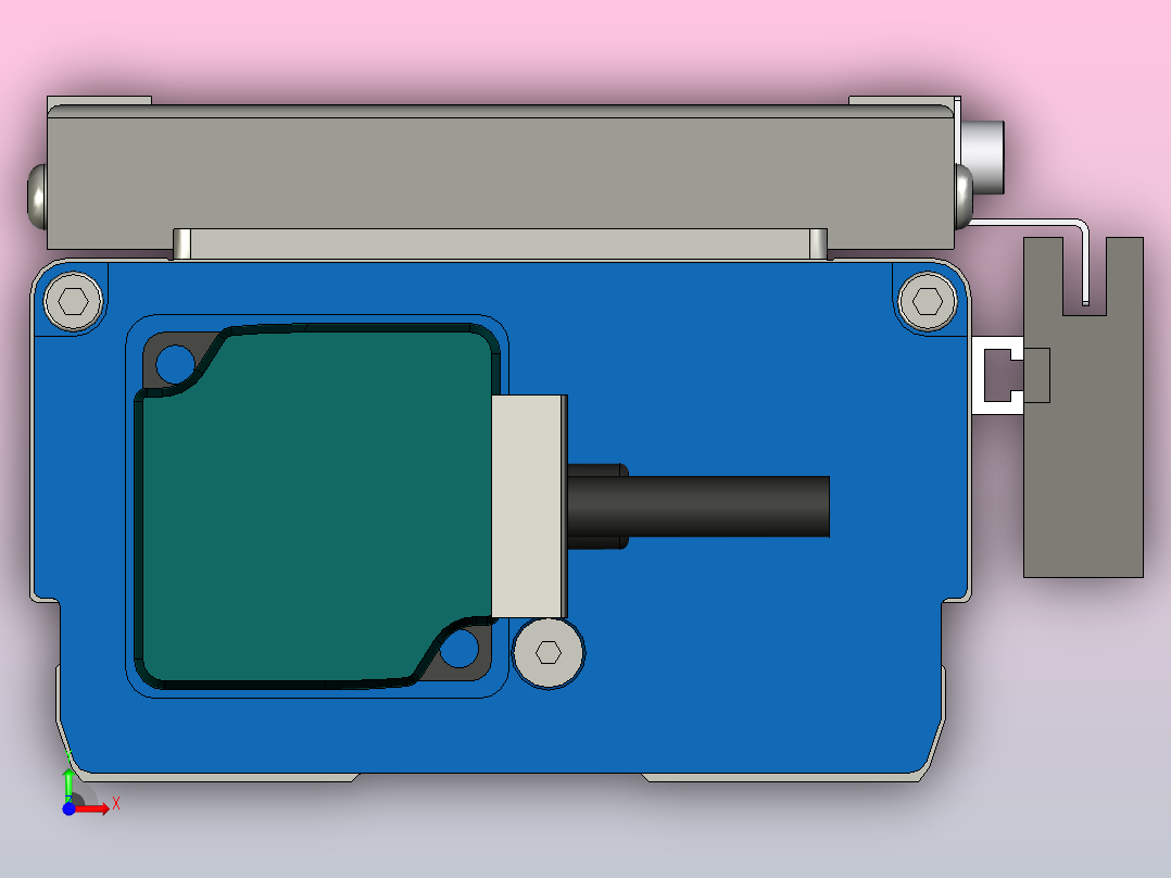 1带750W伺服电机和200mm冲程的线性致动器XNTD10-BC-200前视图