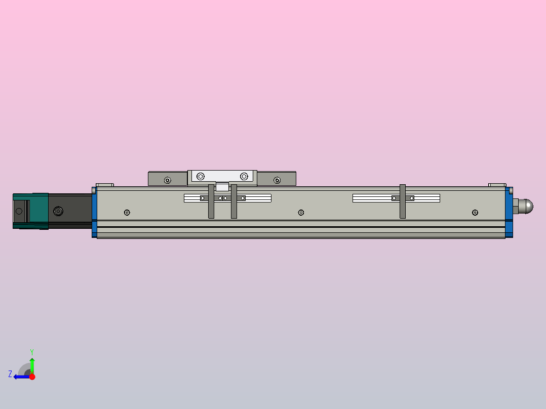 1带750W伺服电机和200mm冲程的线性致动器XNTD10-BC-200右视图