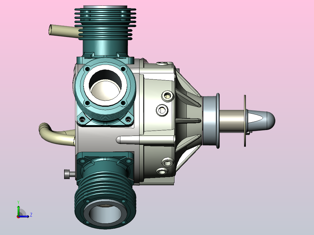 发动机引擎solidworks装配体左视图