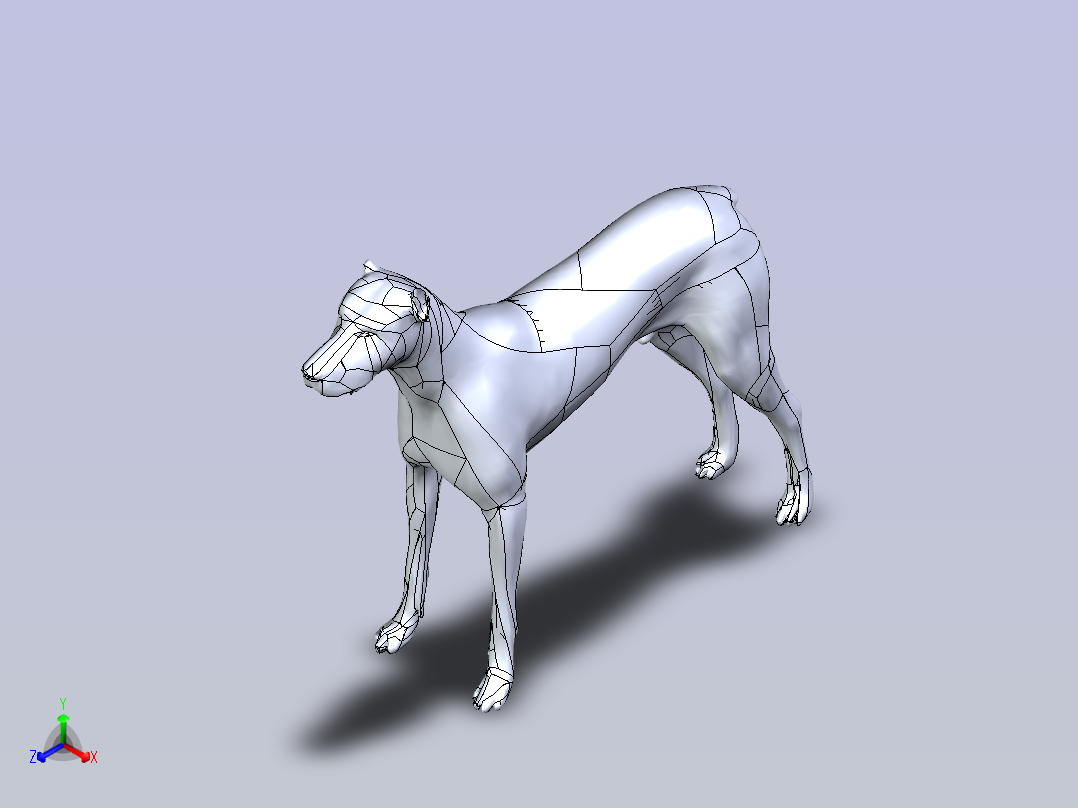 黄金机械狗3D模型图纸主视图