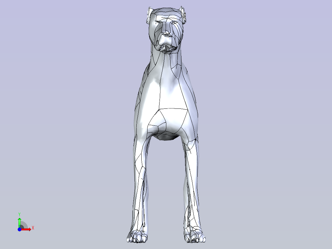 黄金机械狗3D模型图纸前视图