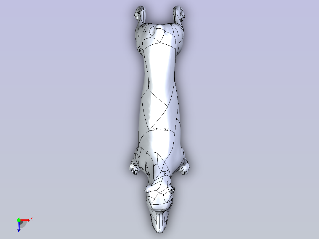 黄金机械狗3D模型图纸俯视图