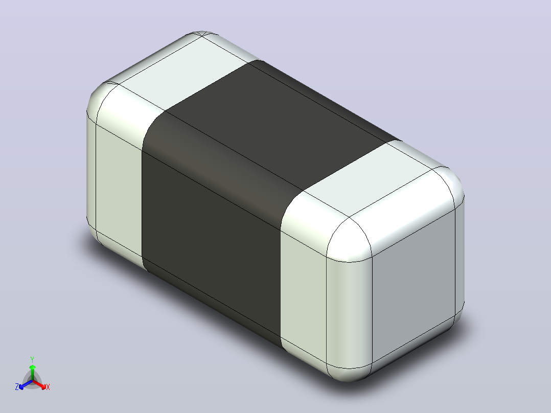 87x 片式电阻器封装 （SMD）RESC0603X28N正等轴测图