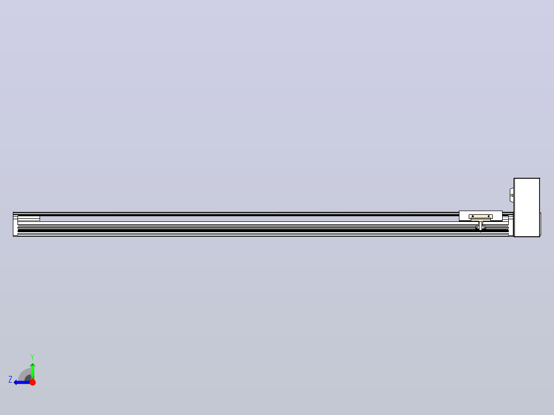 皮带直线轴半封闭可选导轨TPA-HNB-105D-90-L1050-LU-C-P20-N3右视图