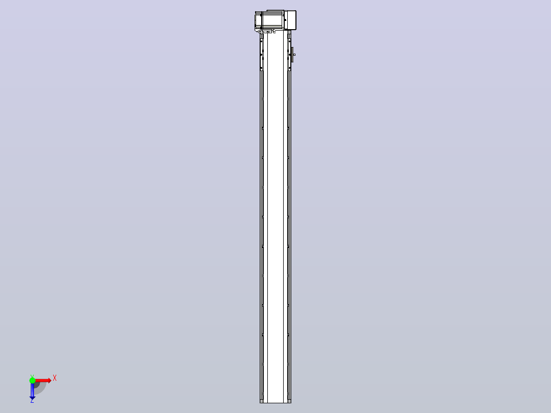 皮带直线轴半封闭可选导轨TPA-HNB-105D-90-L1050-LU-C-P20-N3俯视图