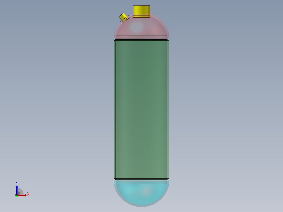 气瓶焊接工艺设计（14MPa）（SW+CAD+说明书）主视图