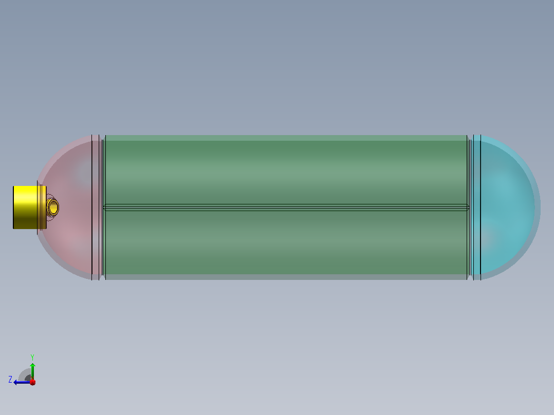 气瓶焊接工艺设计（14MPa）（SW+CAD+说明书）右视图