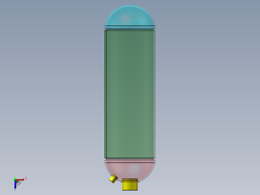 气瓶焊接工艺设计（14MPa）（SW+CAD+说明书）俯视图