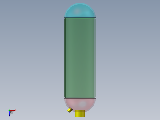 气瓶焊接工艺设计（14MPa）（SW+CAD+说明书）俯视缩略图