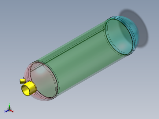 气瓶焊接工艺设计（14MPa）（SW+CAD+说明书）正等轴测缩略图