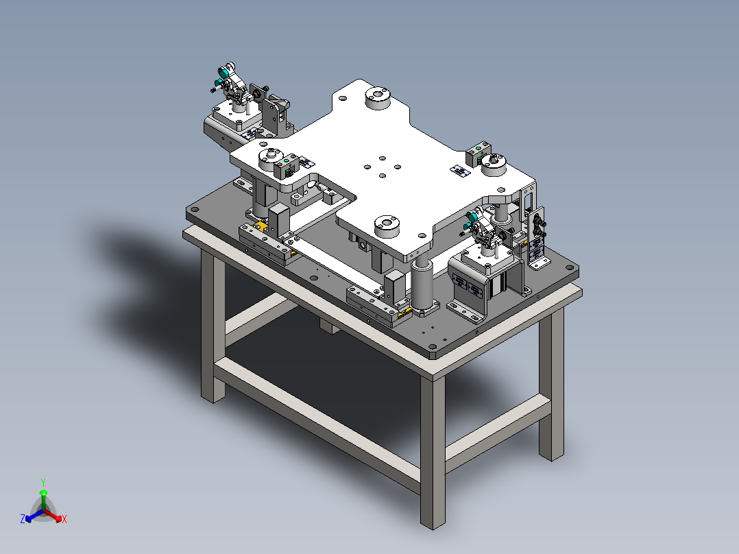 汽车钣金夹具sw18正等轴测图
