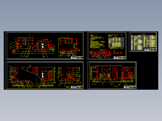 WCC-7C型卧式冲激式除尘器(水浴冲击式除尘器)设计CAD图纸