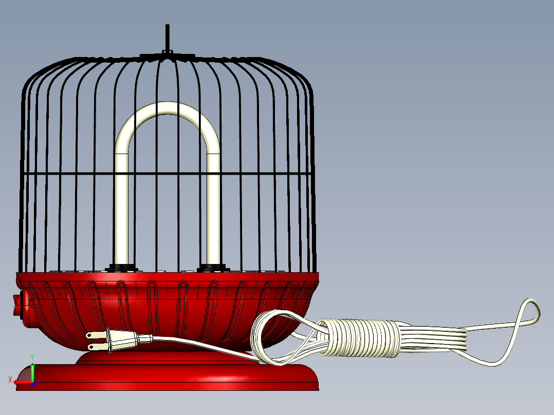 家用取暖器后视图